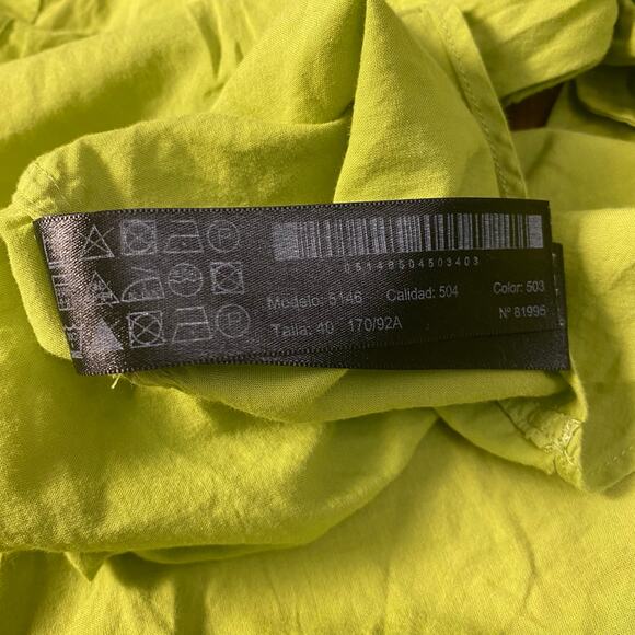 Massimo Dutti Button Up Shirt Womens Size 8 Green Casual Minimalist - Picture 9 of 9